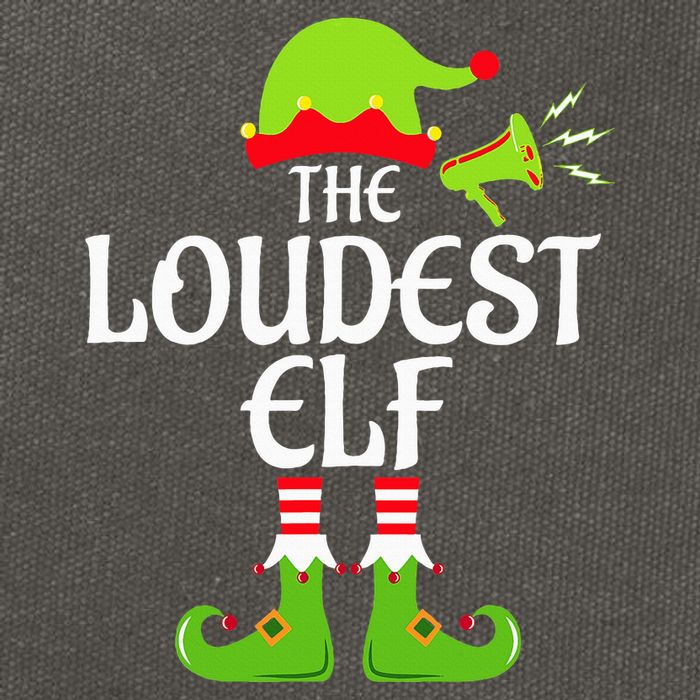 Loudest Elf Matching Family Group Christmas Party Xmas Funny Cotton Canvas Backpack