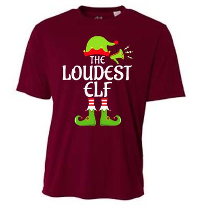 Loudest Elf Matching Family Group Christmas Party Xmas Funny Cooling Performance Crew T-Shirt