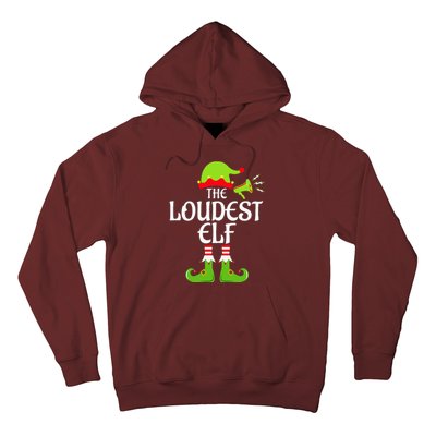 Loudest Elf Matching Family Group Christmas Party Xmas Funny Hoodie