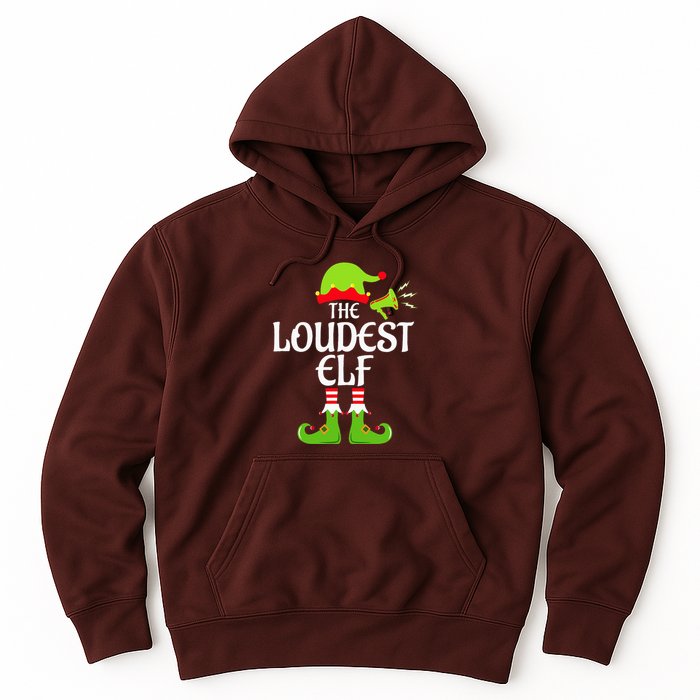 Loudest Elf Matching Family Group Christmas Party Xmas Funny Hoodie