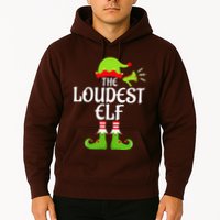 Loudest Elf Matching Family Group Christmas Party Xmas Funny Hoodie
