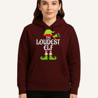 Loudest Elf Matching Family Group Christmas Party Xmas Funny Hoodie