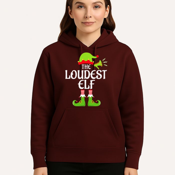 Loudest Elf Matching Family Group Christmas Party Xmas Funny Hoodie