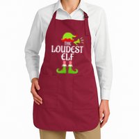 Loudest Elf Matching Family Group Christmas Party Xmas Funny Apron