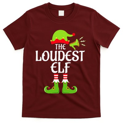 Loudest Elf Matching Family Group Christmas Party Xmas Funny T-Shirt