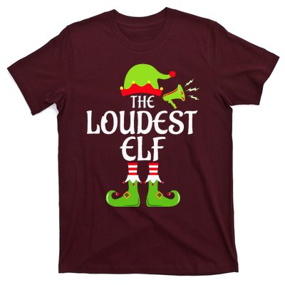 Loudest Elf Matching Family Group Christmas Party Xmas Funny T-Shirt