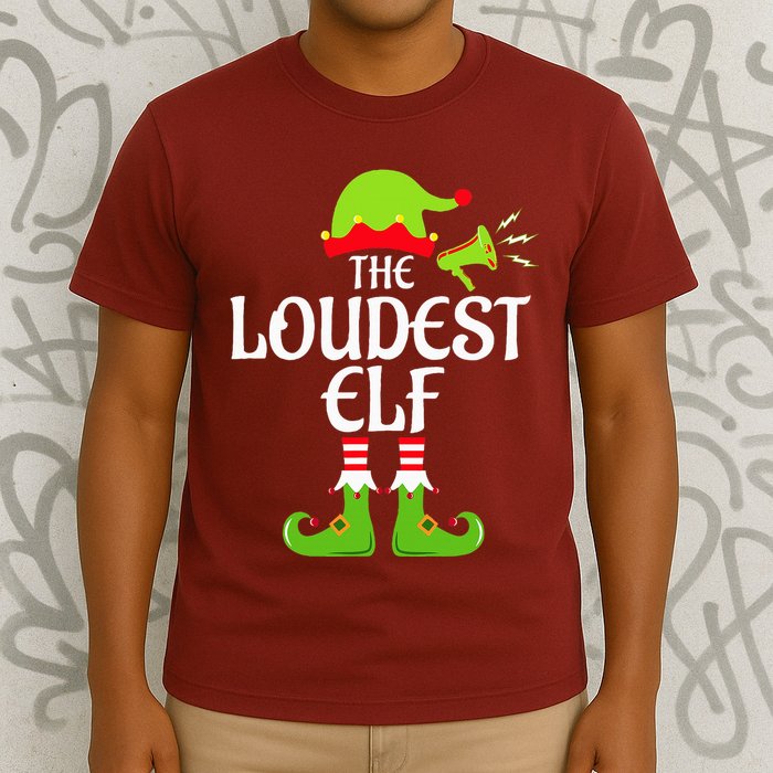 Loudest Elf Matching Family Group Christmas Party Xmas Funny T-Shirt