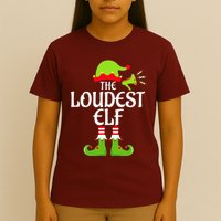 Loudest Elf Matching Family Group Christmas Party Xmas Funny T-Shirt