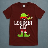 Loudest Elf Matching Family Group Christmas Party Xmas Funny T-Shirt