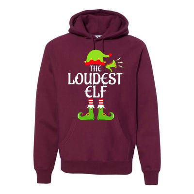 Loudest Elf Matching Family Group Christmas Party Xmas Funny Premium Hoodie