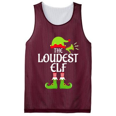 Loudest Elf Matching Family Group Christmas Party Xmas Funny Mesh Reversible Basketball Jersey Tank