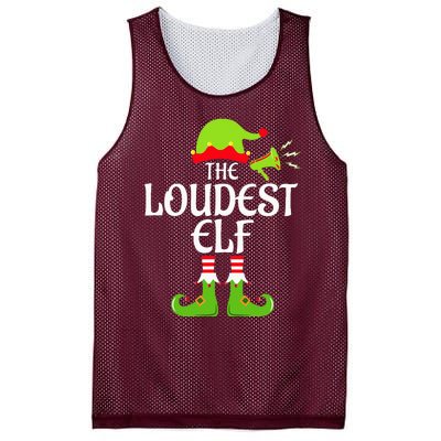 Loudest Elf Matching Family Group Christmas Party Xmas Funny Mesh Reversible Basketball Jersey Tank