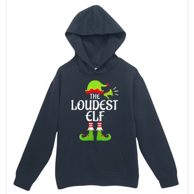 Loudest Elf Matching Family Group Christmas Party Xmas Funny Urban Pullover Hoodie