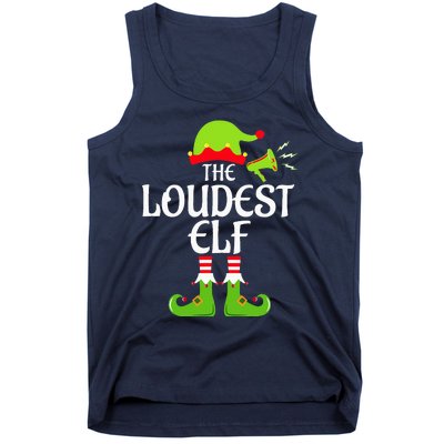 Loudest Elf Matching Family Group Christmas Party Xmas Funny Tank Top