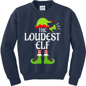 Loudest Elf Matching Family Group Christmas Party Xmas Funny Kids Sweatshirt