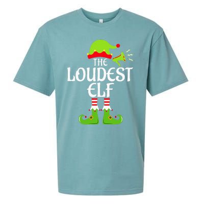 Loudest Elf Matching Family Group Christmas Party Xmas Funny Sueded Cloud Jersey T-Shirt