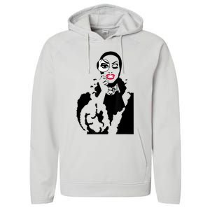 Little Edie Monsoon Drag Queen Race Graphic Performance Fleece Hoodie