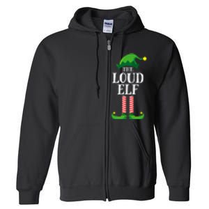 Loud Elf Matching Family Group Christmas Party Pyjamas Full Zip Hoodie