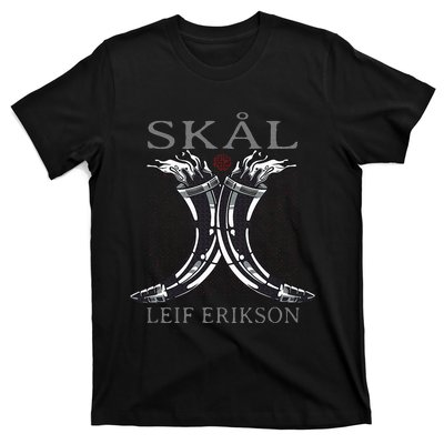 Leif Erikson Mead Horns SkåL Viking For Norseman T-Shirt