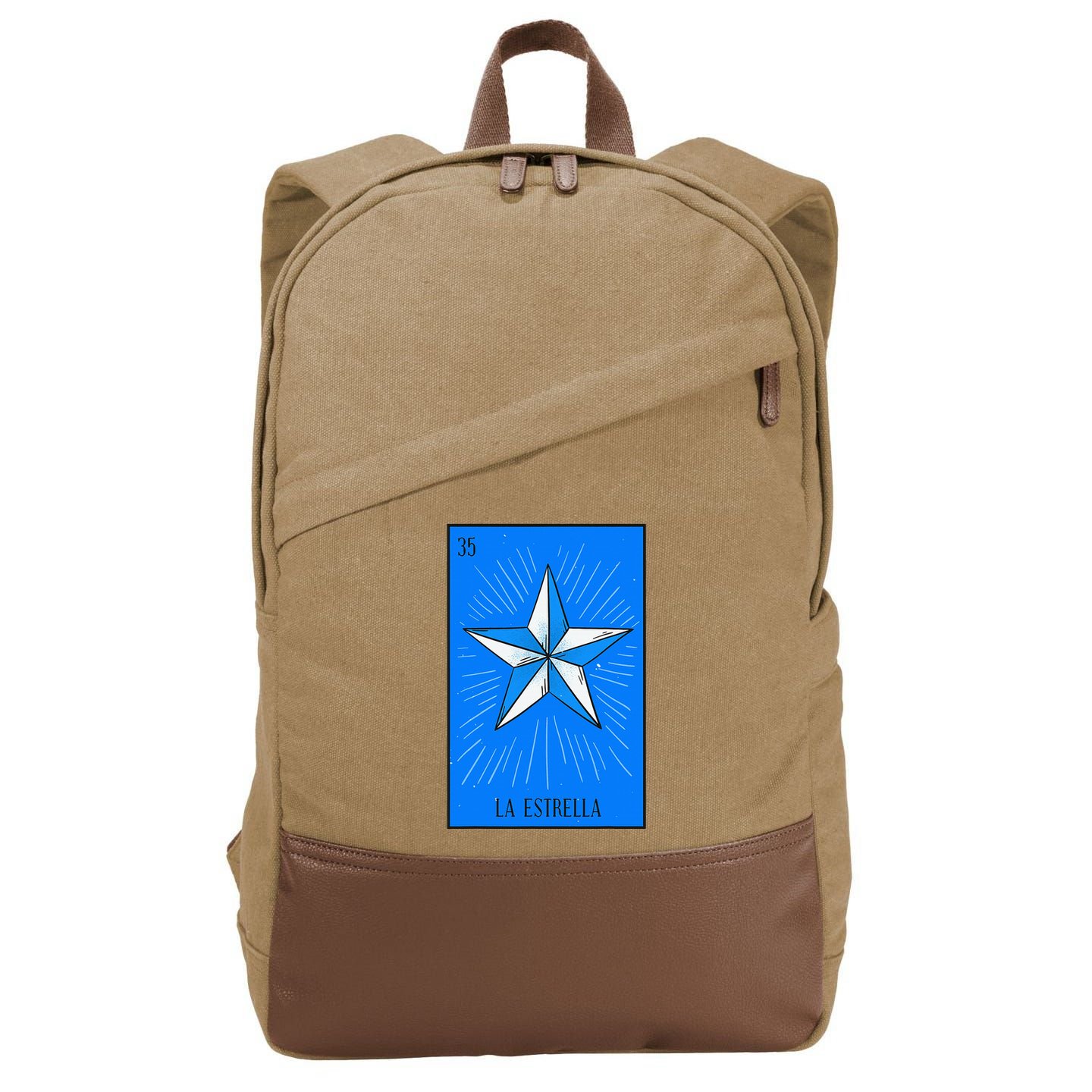 La Estrella Mexican Lottery Culture Cotton Canvas Backpack