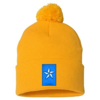 La Estrella Mexican Lottery Culture Pom Pom 12in Knit Beanie