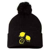 Lemon Pom Pom 12in Knit Beanie