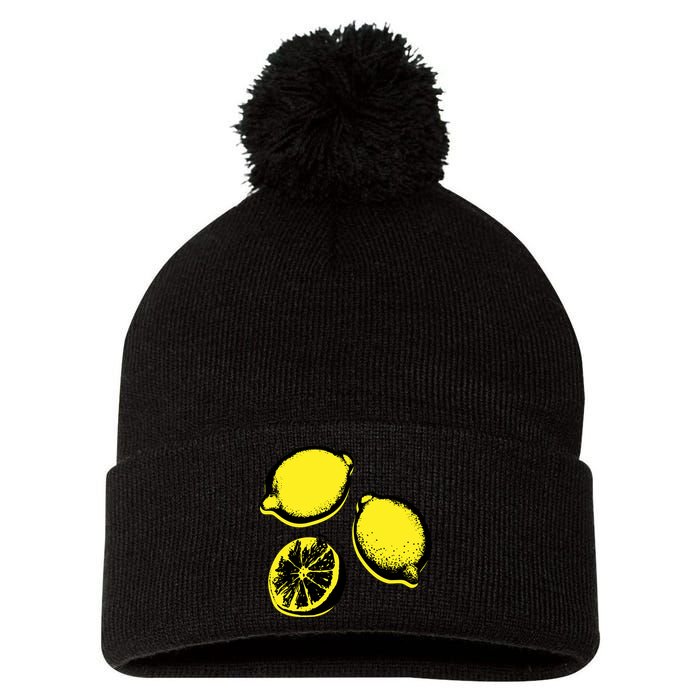Lemon Pom Pom 12in Knit Beanie