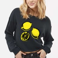 Lemon Cropped Pullover Crew