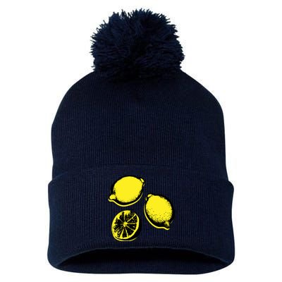 Lemon Pom Pom 12in Knit Beanie