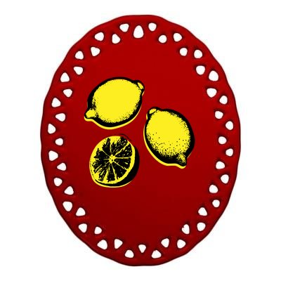 Lemon Ceramic Oval Ornament