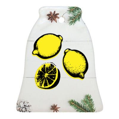 Lemon Ceramic Bell Ornament