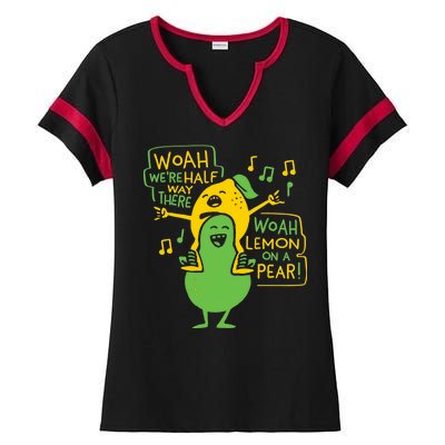 Lemon On A Pear Ladies Halftime Notch Neck Tee