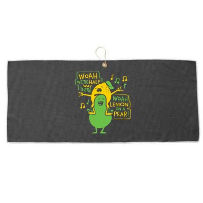 Lemon On A Pear Large Microfiber Waffle Golf Towel