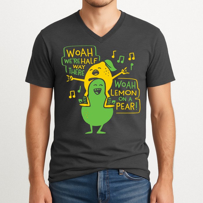 Lemon On A Pear V-Neck T-Shirt