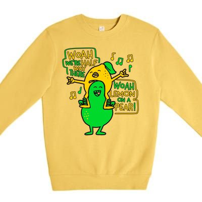 Lemon On A Pear Funny Meme Premium Crewneck Sweatshirt