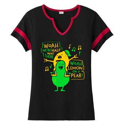 Lemon On A Pear Funny Meme Ladies Halftime Notch Neck Tee