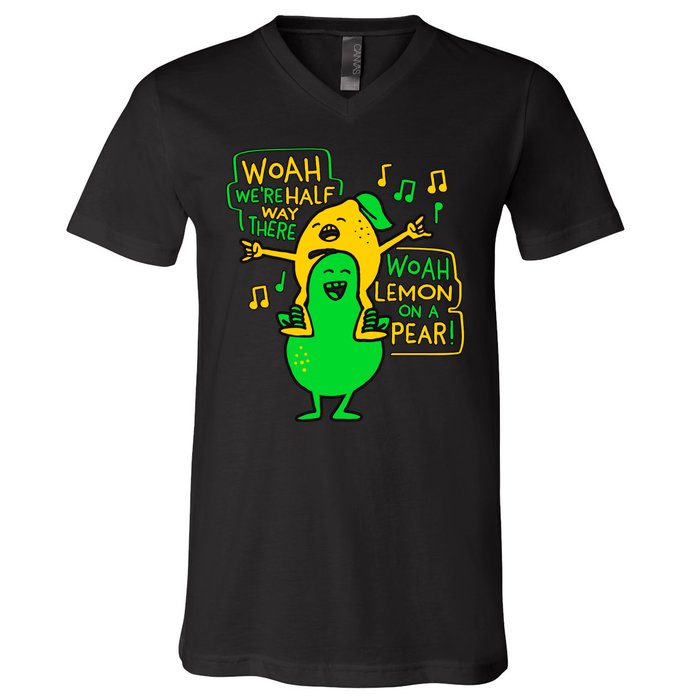 Lemon On A Pear Funny Meme V-Neck T-Shirt