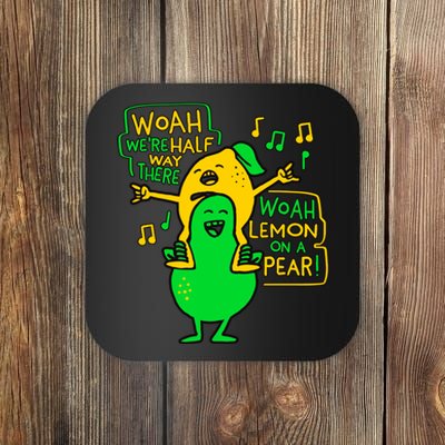 Lemon On A Pear Funny Meme Coaster