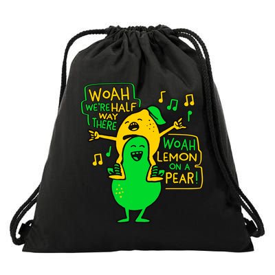 Lemon On A Pear Funny Meme Drawstring Bag