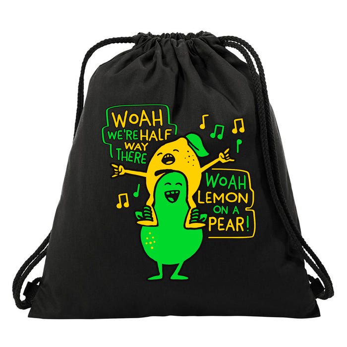 Lemon On A Pear Funny Meme Drawstring Bag