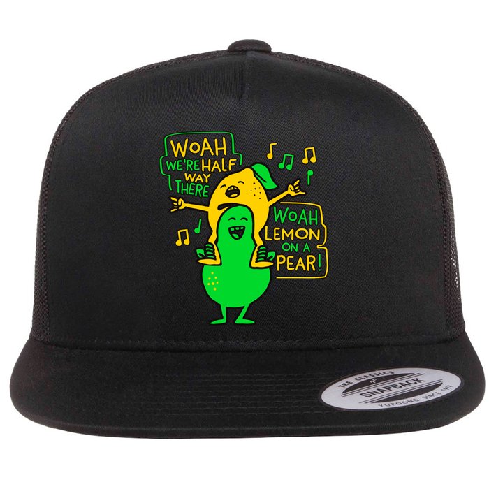 Lemon On A Pear Funny Meme Flat Bill Trucker Hat