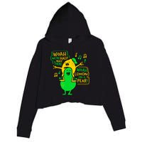 Lemon On A Pear Funny Meme Crop Fleece Hoodie