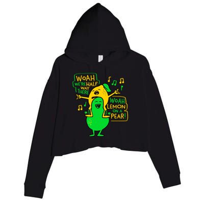 Lemon On A Pear Funny Meme Crop Fleece Hoodie