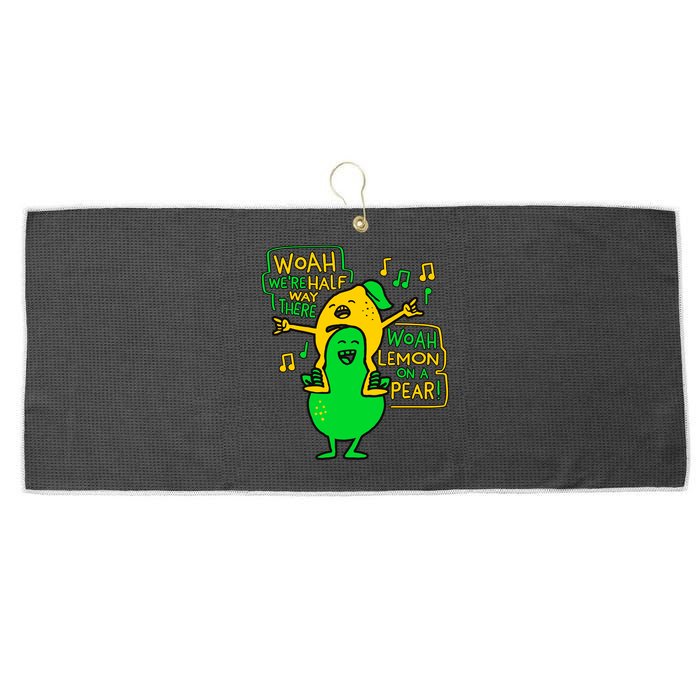 Lemon On A Pear Funny Meme Large Microfiber Waffle Golf Towel