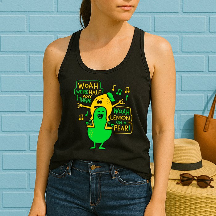Lemon On A Pear Funny Meme Womens Tank Top