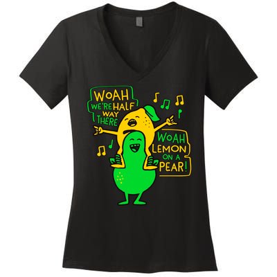 Lemon On A Pear Funny Meme Women's V-Neck T-Shirt