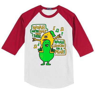 Lemon On A Pear Funny Meme Kids Colorblock Raglan Jersey