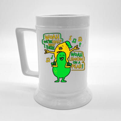 Lemon On A Pear Funny Meme Beer Stein