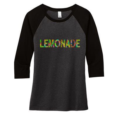 Lemonade Word Art Women's Tri-Blend 3/4-Sleeve Raglan Shirt