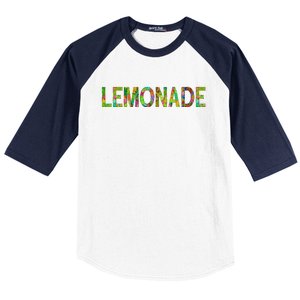 Lemonade Word Art Baseball Sleeve Shirt